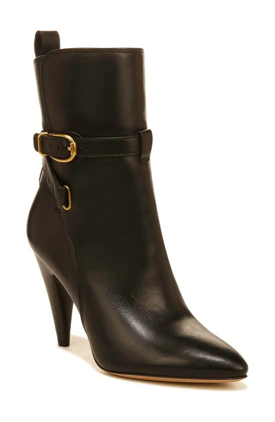 Veronica Beard Sohelia Strap Leather High-heel Boots In Black