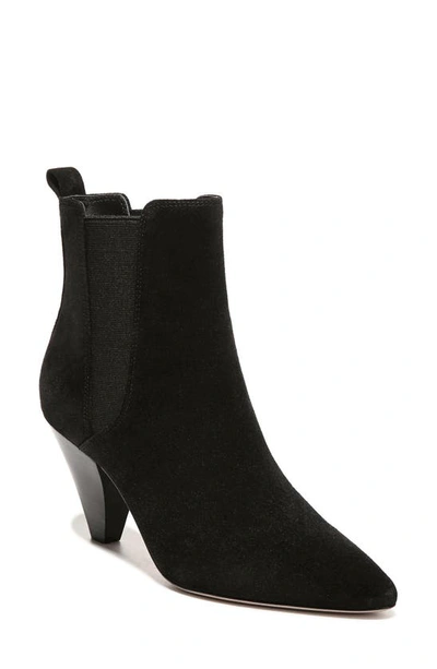 Veronica Beard Baxter Suede Western Chelsea Boots In Black