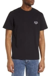 Apc A.p.c. Raymond T Shirt With Embroidered Logo In Noir