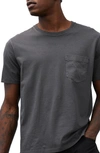 Billy Reid Washed Organic Cotton Pocket T-shirt In Black