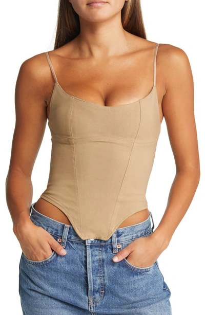 House Of Cb Flavia Sculpting Corset Top In Beige