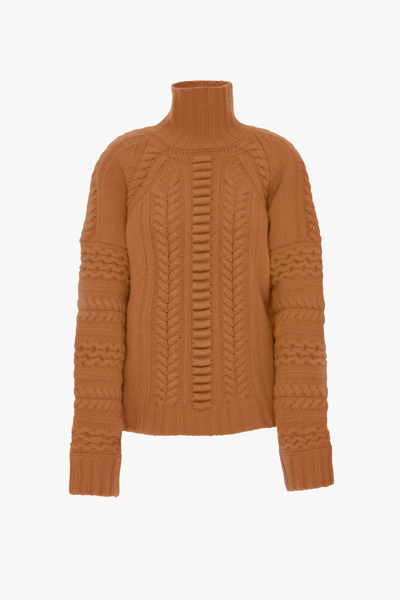 Lapointe Cable Knit Sweater In Camel