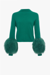 LAPOINTE CASHMERE SILK SWEATER WITH SHEARLING