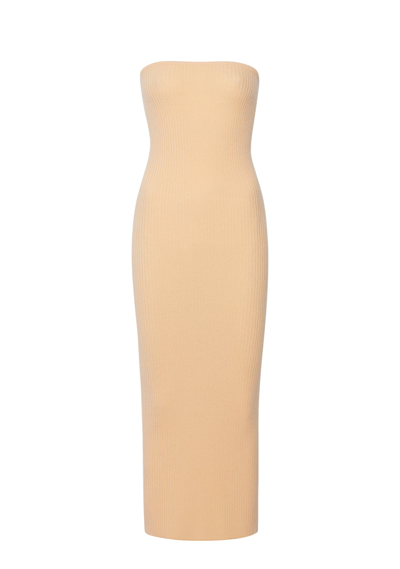 Lapointe Cashmere Strapless Dress In Blonde