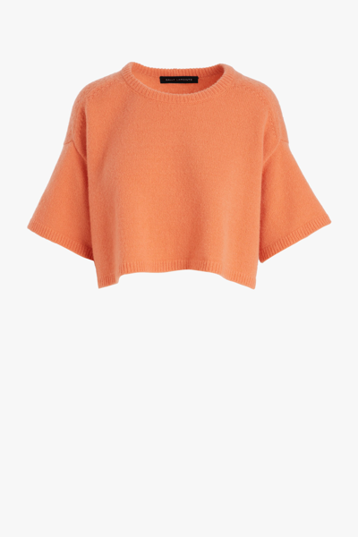 Lapointe Cropped Cashmere T-shirt In Papaya