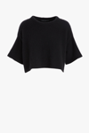 LAPOINTE CROPPED CASHMERE T-SHIRT