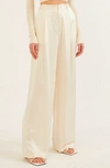 Lapointe Doubleface Satin Relaxed Pleated Pant In Cream