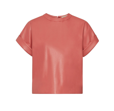 Lapointe Faux Leather Dolman Tee In Rose