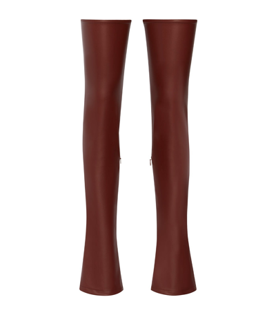 Lapointe Faux Leather Leg Cover In Mahogany