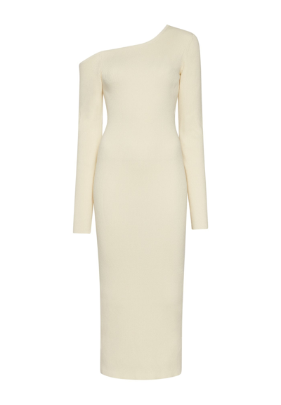 Lapointe One Shoulder Midi Dress In Cream