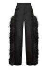 LAPOINTE ORGANZA TROUSER WITH FEATHERS