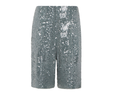 Lapointe Sequin High Waisted Short In Slate Blue