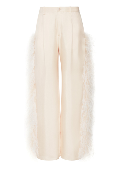 Lapointe Silky Twill Relaxed Feather Pant In Cream