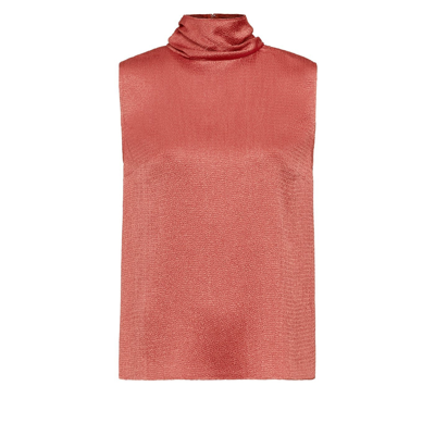 Lapointe Smocked Satin Shift Tank In Rose