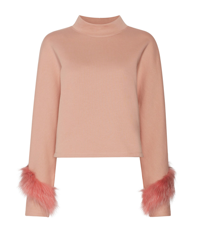 Lapointe Sweatshirt With Fur In Blush