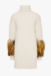 LAPOINTE TURTLENECK DRESS WITH FOX FUR