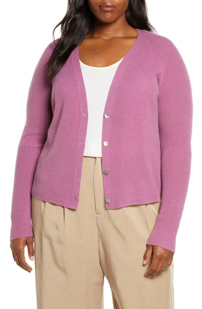 Vince Raglan Sleeve Cashmere Cardigan In Camelia