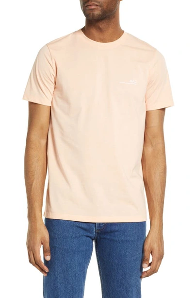 Apc Logo Graphic Tee In Washed Peach