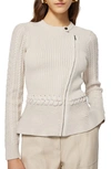 Jonathan Simkhai Andi Fisherman Knit Peplum Jacket In White