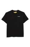Off-white Off White Cotton T-shirt With Back Print In Black Yellow