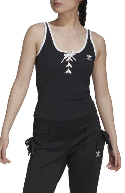 Adidas Originals Always Original Lace-up Tank Top In Black