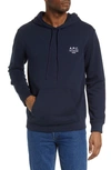 Apc Marvin Logo-print Pullover Hoodie In Marine