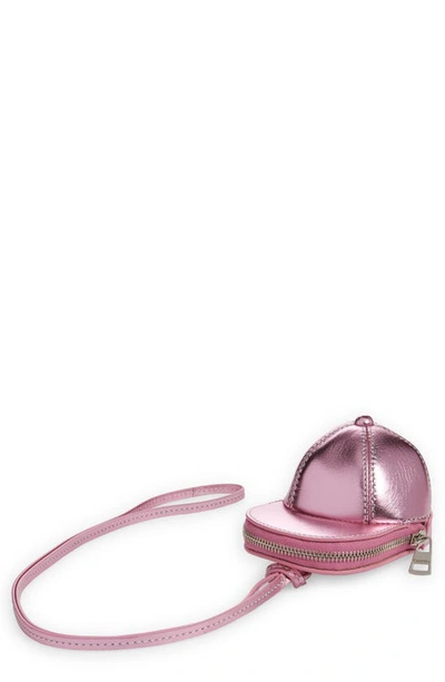 Jw Anderson Nano Metallic Leather Cap Bag In Pink