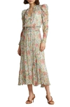 Polo Ralph Lauren Abrele Floral Long Sleeve Midi Dress In Rose Floral