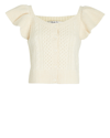 SEA CALLIOPE CABLE KNIT FLUTTER SLEEVE TOP