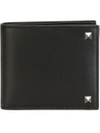 Valentino Rockstud Bi-fold Wallet In Black