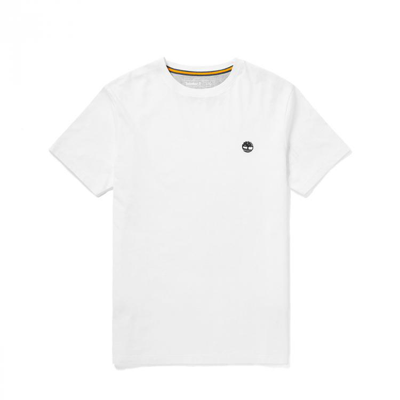 Timberland Men's Oyster River Us Chest Logo Short Sleeve T-shirt In White