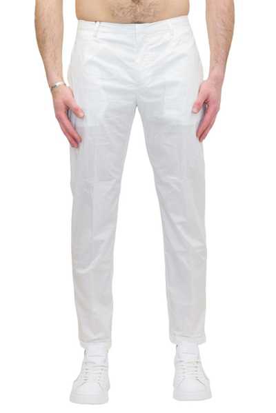 Emporio Armani Mid-rise Straight Leg Trousers In White