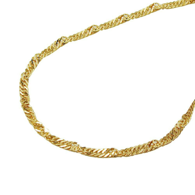 Pre-owned Schmuck-krone - Goldschmuck 1,3mm Singapurkette Kette Collier Halskette, 585 Gelbgold, Damen, 42cm