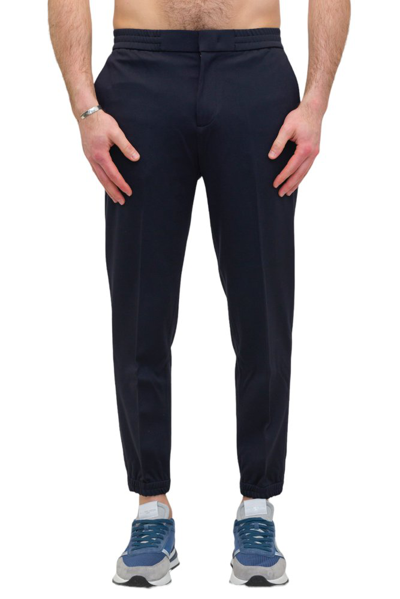 Emporio Armani Cropped Tapered Leg Trousers In Navy