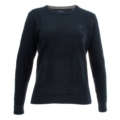 Pre-owned Gant Damen Pullover Pulli Sweatshirt Baumwolle Rundhals Cotton Pique C-neck