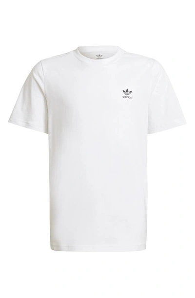 Adidas Originals Kids White Adicolor Big Kids T-shirt In White/black