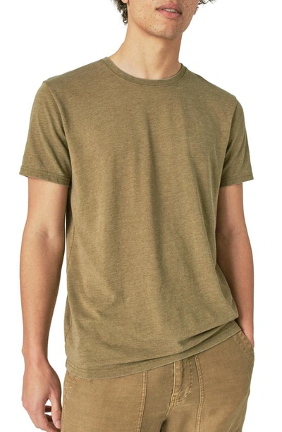 Lucky Brand Venice Burnout Crewneck T-shirt In Military Olive
