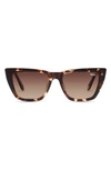 Quay Call The Shots 48mm Gradient Cat Eye Sunglasses In Tortoise/ Brown