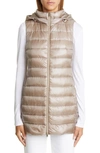 Herno Serena Hooded Down Puffer Vest In Cream