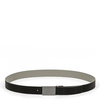 Emporio Armani Logo Plaque Reversible Buckled Belt In Multi