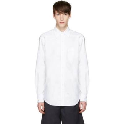 Thom Browne Button-down-hemd Mit Streifen In White