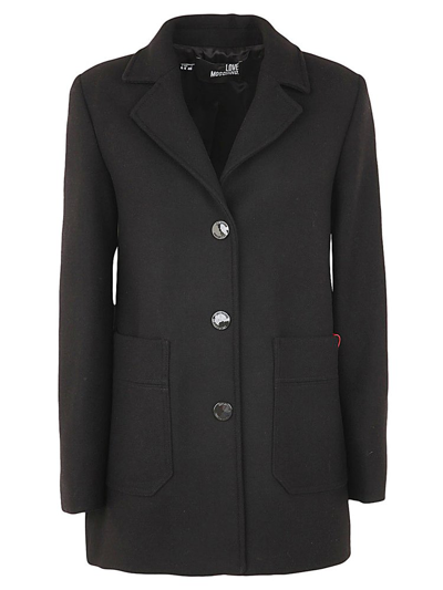 Love Moschino Pocket Patched Single Breasted Blazer In Black