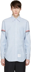 Thom Browne Rwb Armband Cotton Oxford Shirt In Light Blue