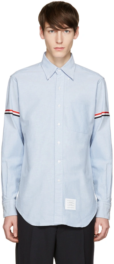 Thom Browne Rwb Armband Cotton Oxford Shirt In 480 Light Blue