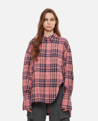 Attico Diana Oversized Cotton-blend Twill Shirt In Multicolor