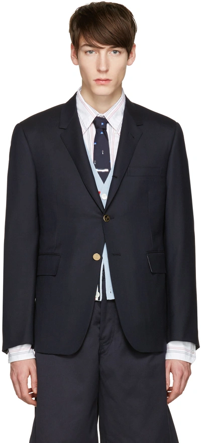 Thom Browne Unconstructed Classic Sport Coat In Blue