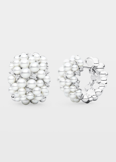 Paul Morelli Lagrange 18k Pearl & Diamond Huggie Earrings