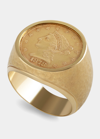 Jorge Adeler Men's 18k Yellow Gold 1878 2.5 Dollar Coin Ring