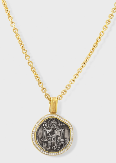 Jorge Adeler Men's 18k Reversible Diamond Venetian Christ Coin Pendant