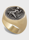 Jorge Adeler Men's 18k Yellow Gold Hammered Taras Coin Ring